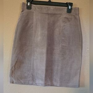 Classic Taupe Suede Pencil Skirt